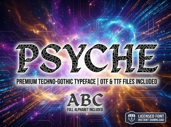 Psyche: The Techno-Gothic Typeface for a Cyberpunk Future