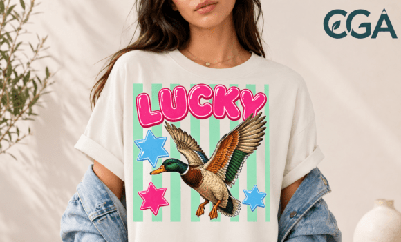 Unleash Playful Charm with the Lucky Duck Vintage Retro Pun Png